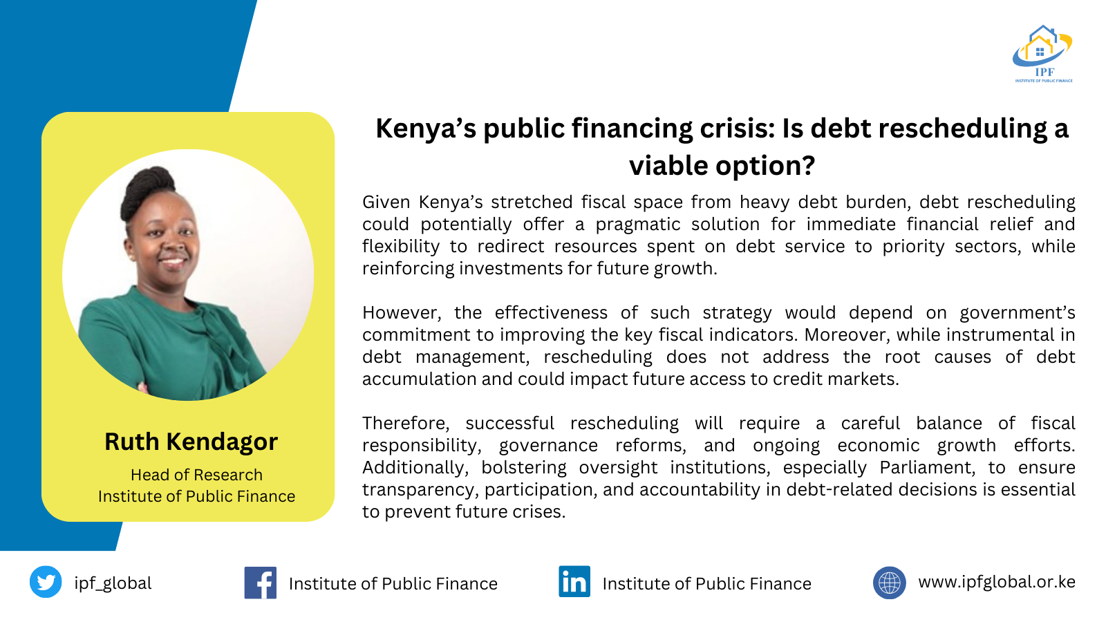 Kenya’s Public Financing crisis: Is debt rescheduling a viable option?